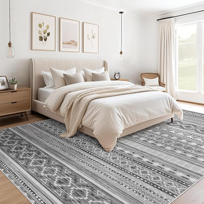 cotiled 7x9 Area Rug Living Room: Washable Boho Rugs - Image 2