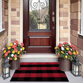 OLANLY Buffalo Plaid Rug 2' x 3' – Red and Black Cotton Checkered Doormat by OLANLY