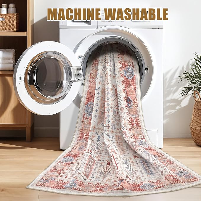 10x12 Area Rug for Living Room- Machine Washable Soft Oriental Vintage Large - Image 3