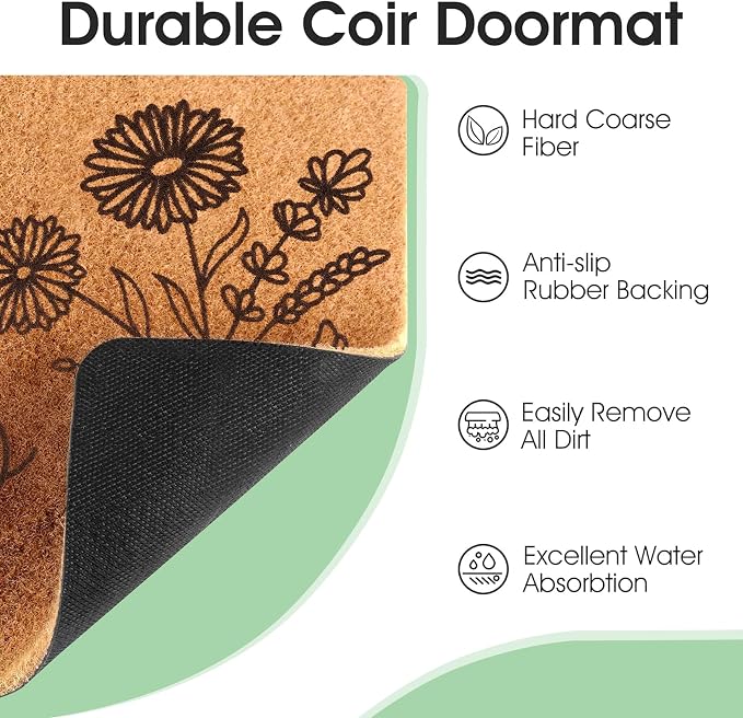 Hello Spring Door Mat for Front Door Welcome Matt Outdoor - Image 3