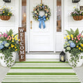 OLANLY Green and White Classic Striped Rug 2'4" x 3'7" – Washable Cotton Indoor by OLANLY