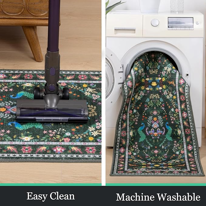 HEBE Washable Kitchen Rugs Sets of 3, Non Slip Absorbent Kitchen Rugs and Mats - Image 5