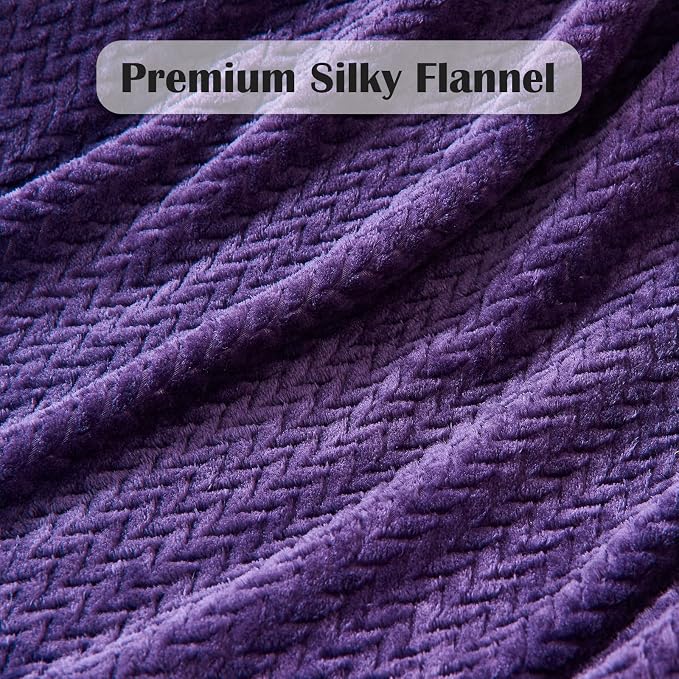 NEWCOSPLAY Super Soft Throw Blanket Dark Purple Premium Silky Flannel Fleece - Image 5