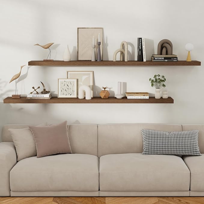 Fun Memories Rustic Wood Floating Shelves - Image 2