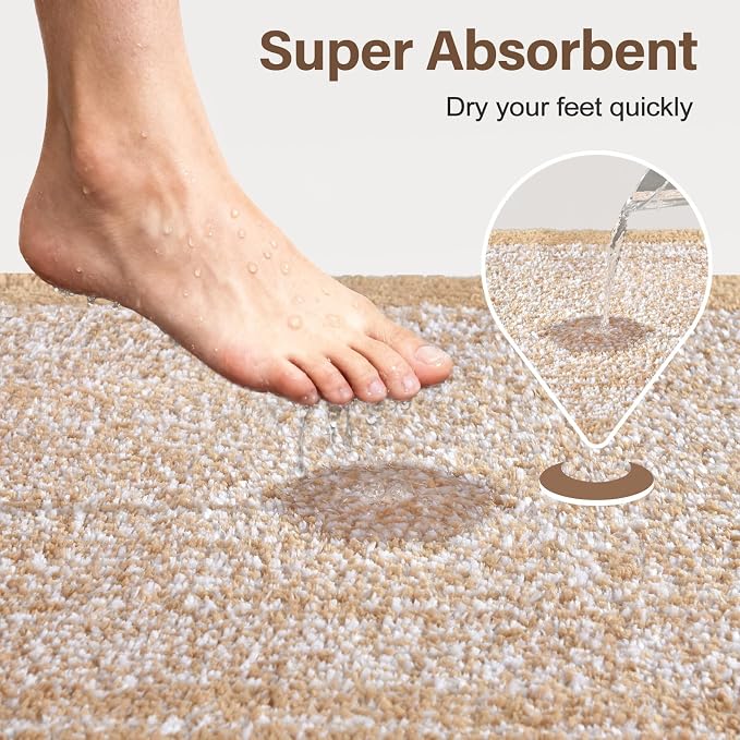 Bathroom Rugs 24x17 Non Slip Washable, Soft Absorbent Quick Dry Mats - Image 7