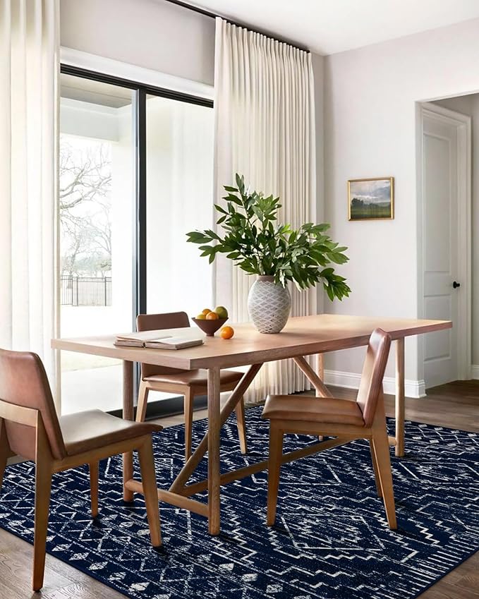 Wonnitar Moroccan Washable 6x9 Rug, Non-Slip Boho Soft Rug - Image 5