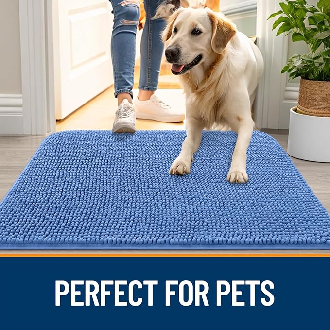 OLANLY Dog Door Mat for Muddy Paws 35x24, Absorbs Moisture and Dirt, Absorbent - Image 6