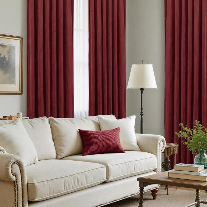 LAMIT Burgundy Red Velvet Curtains - Image 4