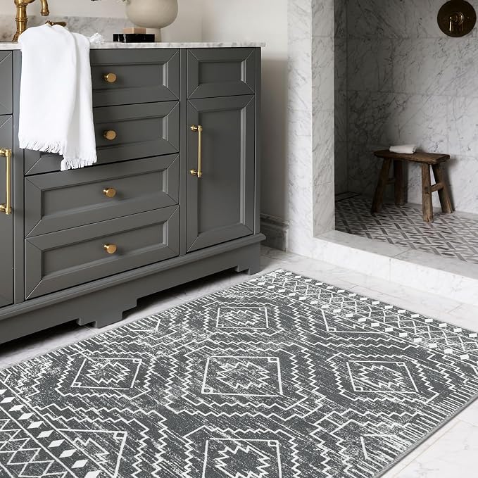 Wonnitar Moroccan 3x5 Washable Area Rug, Boho Living Room Rug, Non-Slip - Image 4