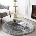 SERISSA Soft Round Faux Sheepskin Fur Rug by SERISSAHomeDecorCollection