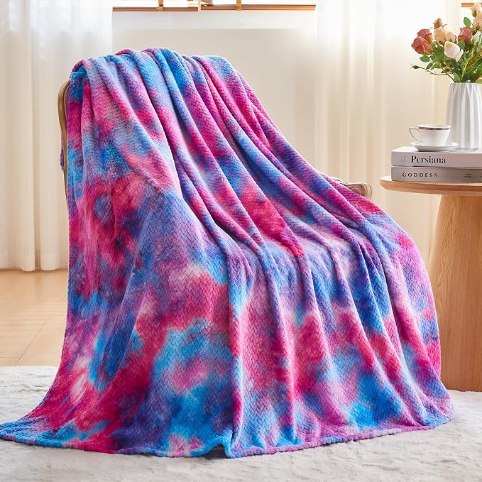 NEWCOSPLAY Super Soft Twin Blanket Deep Purple Rainbow Premium Silky Flannel - Image 3