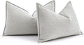 MIULEE Pack of 2 Light Grey Decorative Lumbar Pillow Covers 12x20 Inch Soft by MIULEE