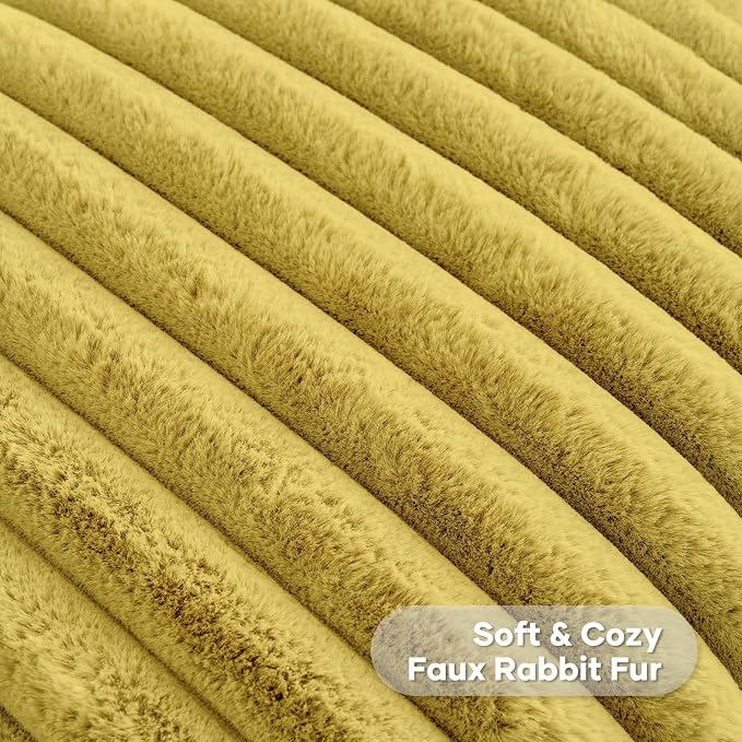 FUTEI Mustard Yellow Decorative Throw Pillow Covers Set of 2, 18x18 Inch Soft - Image 2