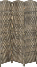 HOMCOM Room Divider, 6 Ft 3 Panel Folding Privacy Screen, Hand-Woven PP Wall by HOMCOM