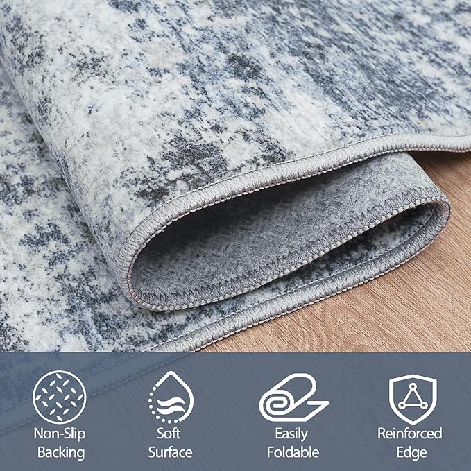 9x12 Area Rugs for Living Room Washable: Abstract Large Rug for Dining Room - Image 4