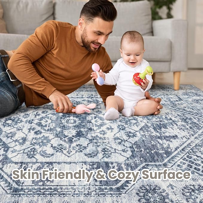 Vintage Living Room Area Rug 5x7 - Image 3