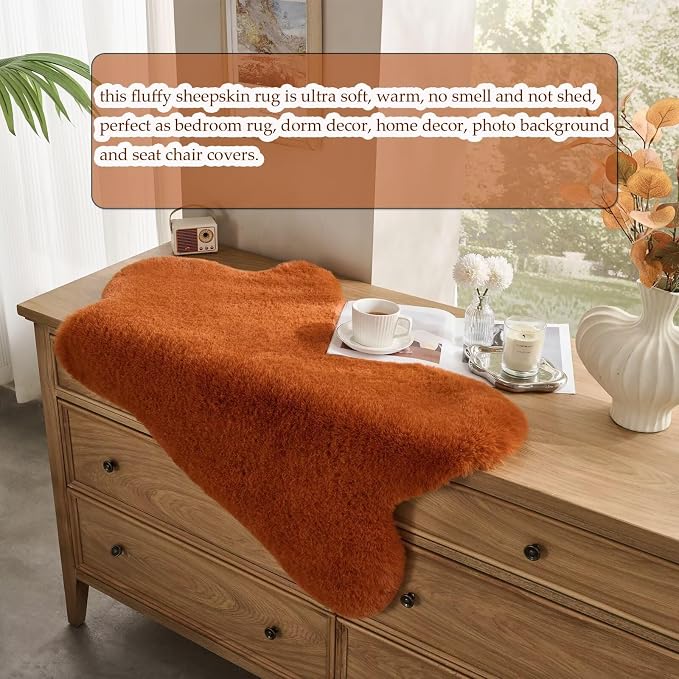 1700GSM Fuzzy Faux Sheepskin Fur Area Rug, Extra Soft Faux Fur Mat, Fluffy - Image 6