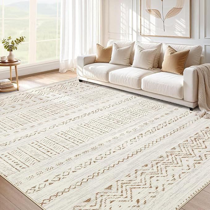 cotiled 12x15 Area Rug Living Room: Washable Boho Rugs by COTILED