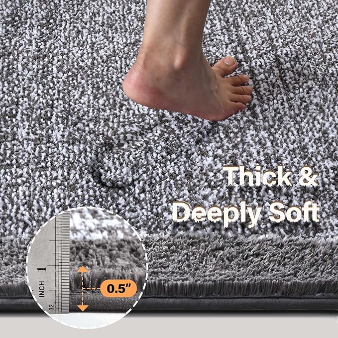 Bathroom Rugs 30x20 Non Slip Washable, Soft Absorbent Quick Dry Mats - Image 5