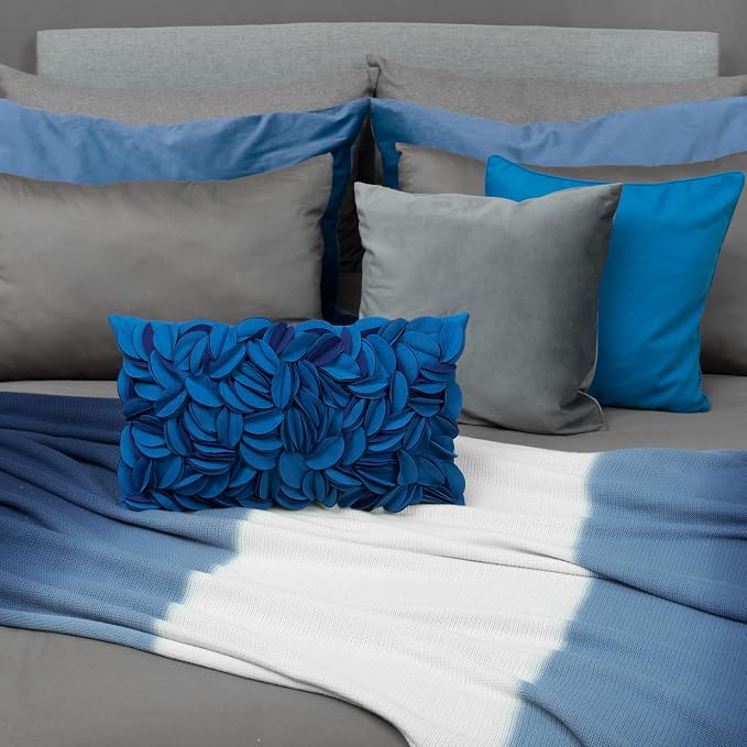 KINGROSE 3D Floral Decorative Throw Pillow Cover Handmade Soft Pillow Case Sham - Image 5