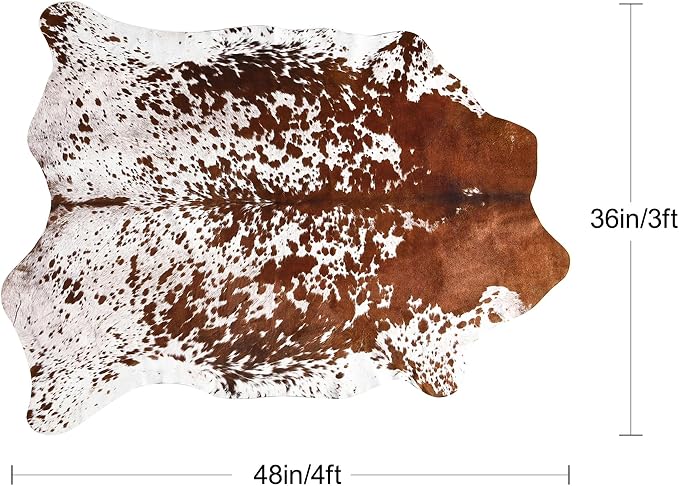 Easycozy Faux Cowhide Large Cow Print 3 x 4 Feet Thickened Elastic Rug - Image 2