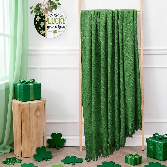 inhand Green Knitted Throw Blanket - Image 8