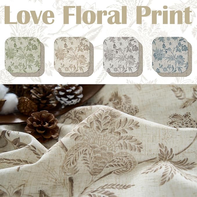 jinchan Floral Valance Curtain Linen Kitchen Valance - Image 6