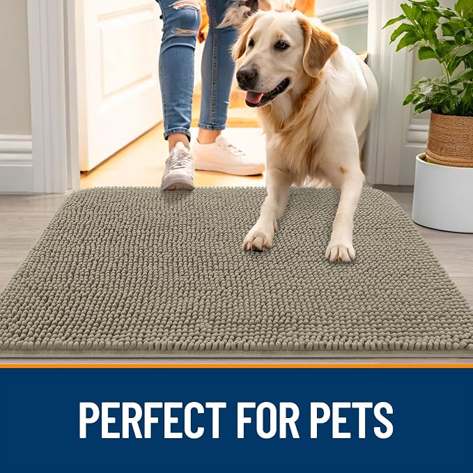 OLANLY Dog Door Mat for Muddy Paws 44x32, Absorbs Moisture and Dirt, Absorbent - Image 6