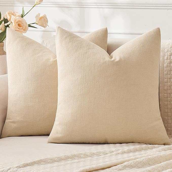 MIULEE Beige Couch Pillow Covers 22x22 Inch by MIULEE