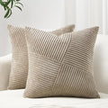 Topfinel Pack of 2 Decorative Throw Pillow Covers 18x18 Inch Soft Corduroy Boho by Topfinel