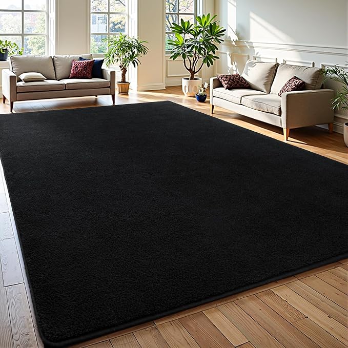 Keeko Area Rugs for Living Room Bedroom 6x9 Black, Soft Modern Large Rugs - Image 5