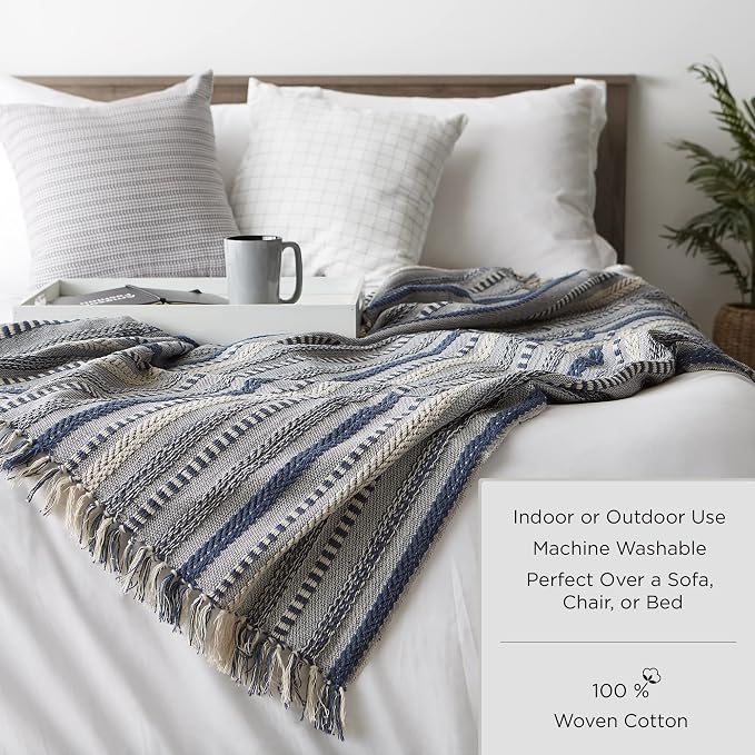 DII Braided Striped Throw, Honey Gold - Image 7