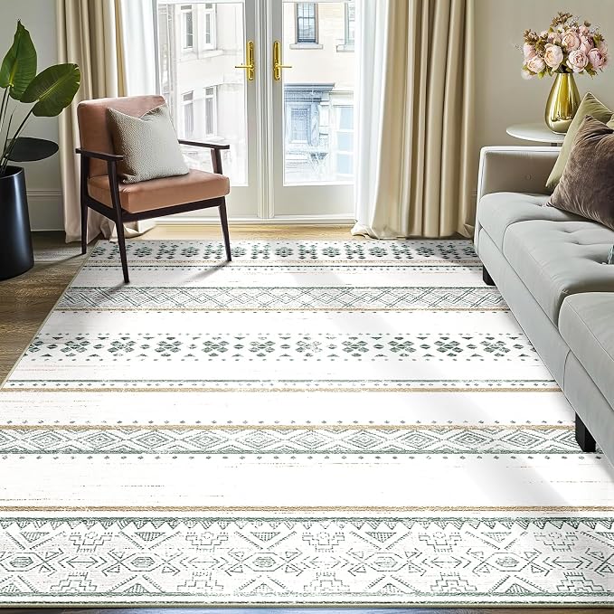 BESTSWEETIE 5x7 Area Rugs for Living Room Washable Moroccan Farmhouse Neutral by BESTSWEETIE
