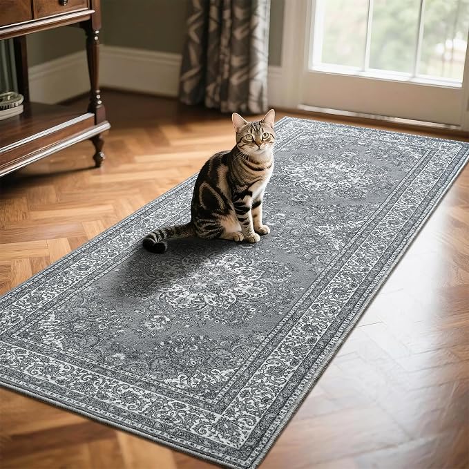 Runner Rug for Bedroom, 2x6 Non-Slip Vintage Area Rug, Machine Washable Boho - Image 7