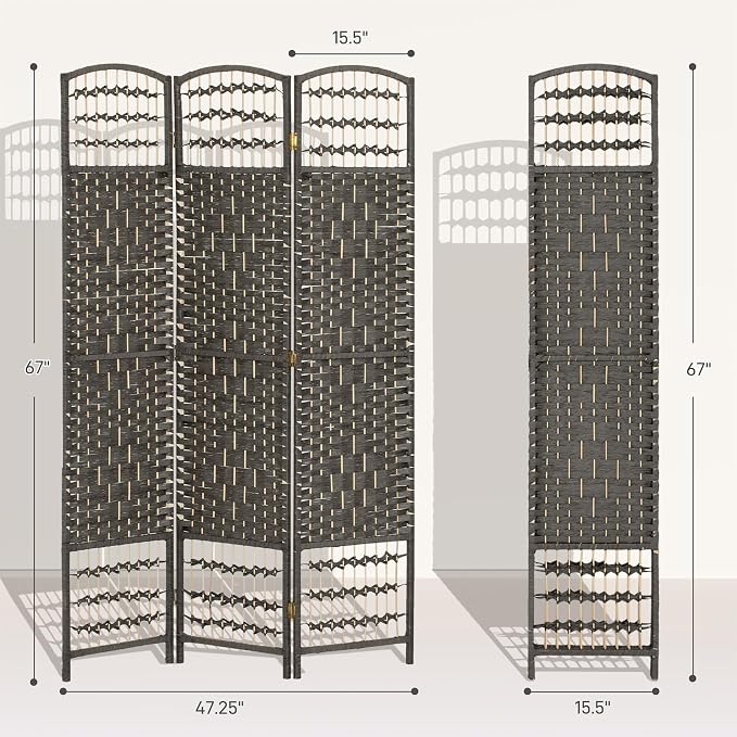 HOMCOM 3 Panel Room Divider, Folding Privacy Screen, 5.6' Room Separator - Image 7