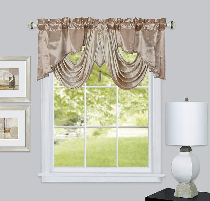 GOHD Valarie Fancy Window Valance. 54 x 18. Taffeta Fabric - Image 2