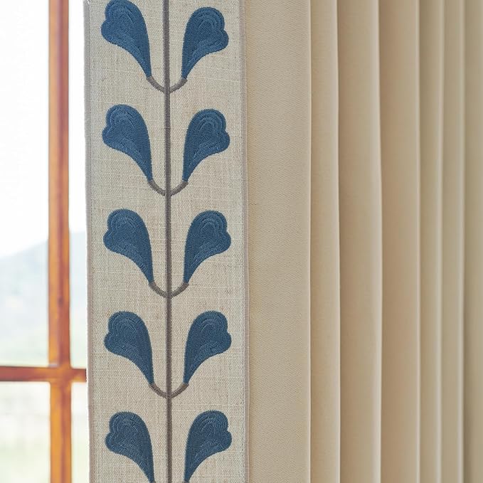 VisionaryHomeDesign Cotton Linen Solid Colour Curtains, Sliding Patio Doors by VisionaryHomeDesign