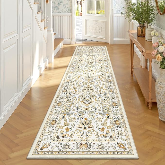 LOKHOM Washable Runner Rug, 2x8 Non-Slip Vintage Hallway Runner Rug by LOKHOM