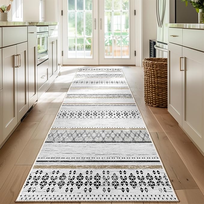 BESTSWEETIE 2x8 Area Rugs for Living Room Washable Moroccan Farmhouse Neutral by BESTSWEETIE