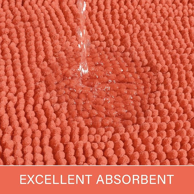 LOCHAS Luxury Bathroom Rug Shaggy Bath Mat 24 x 60 Inch, Washable Non Slip Bath - Image 5