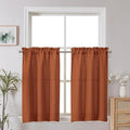 Chyhomenyc 2 Panels Orange Kitchen Curtains 36 Inch Length, Faux Linen Textured by Chyhomenyc