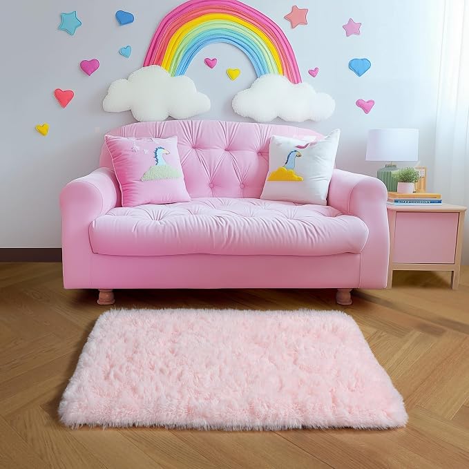 Amdrebio Pink 2x3 Mini Area Rugs - Image 4