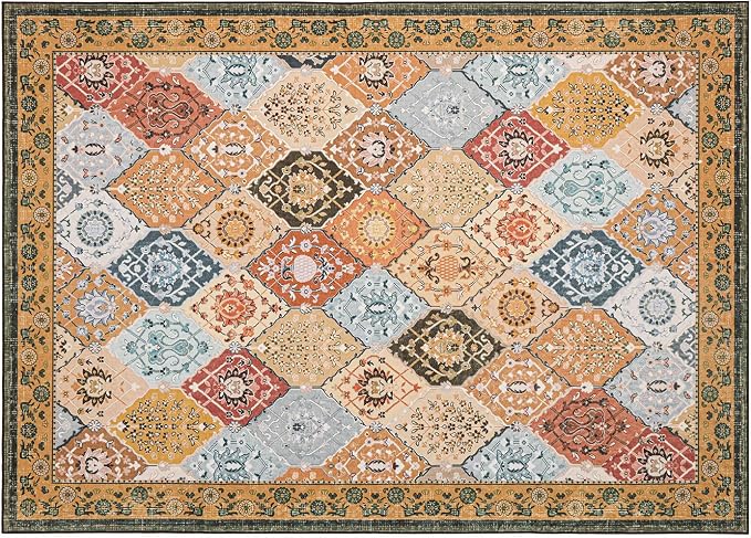Phantoscope Washable Area Rug 5'x7' Non-Slip, Vintage Boho Rugs - Image 3