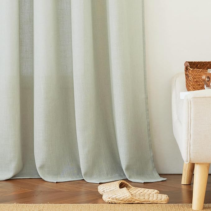 RYB HOME Linen Sheer Curtains 95 inches Long, Airy Breathable Absorbent - Image 6