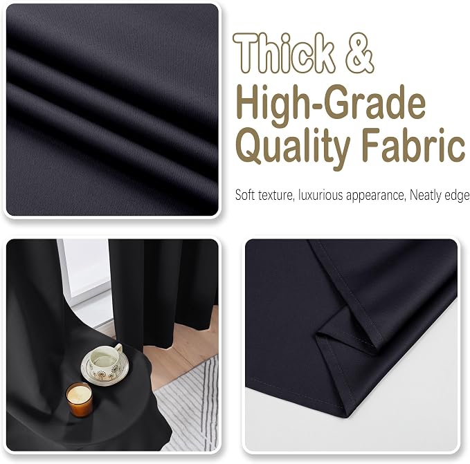 OVZME Black Short Blackout Curtains - Image 8