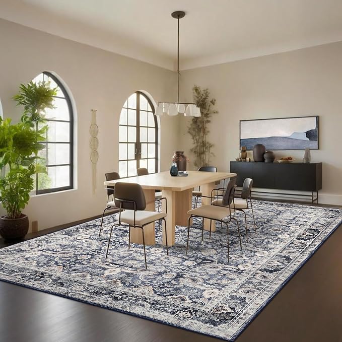 GarveeHome Washable Rugs for Living Room 9x12 Vintage Neutral Area Rug - Image 2