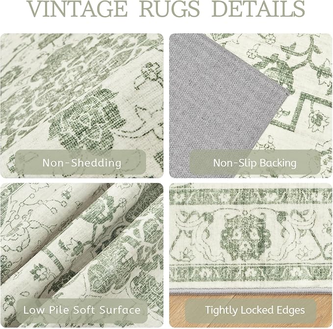 Madane 6x9 Area Rugs for Living Room, Vintage Stain Resistant Area Rug - Image 6