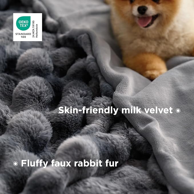Bedsure GentleSoft Fluffy Fuzzy Twin Blanket, Soft Cozy Fleece Faux Fur Blanket - Image 3