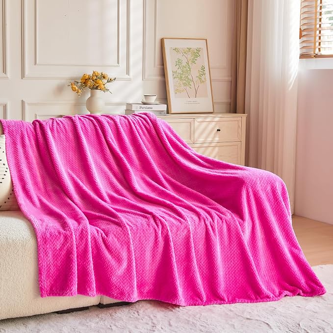 NEWCOSPLAY Super Soft Throw Blanket Hot Pink Premium Silky Flannel Fleece - Image 7