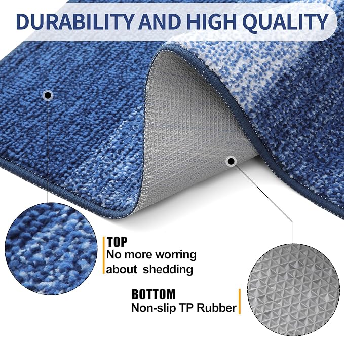 Kitinjoy Indoor Outdoor Door Mat, 71x47 Non-Slip Absorbent Dirt Trapper - Image 3